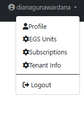 Profile menu